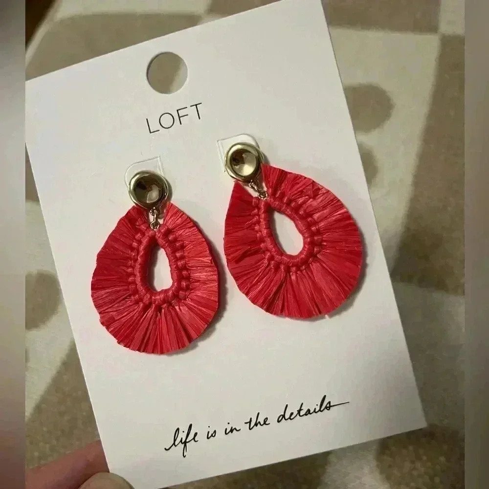 LOFT Raffia Teardrop Earrings - Picture 5 of 6